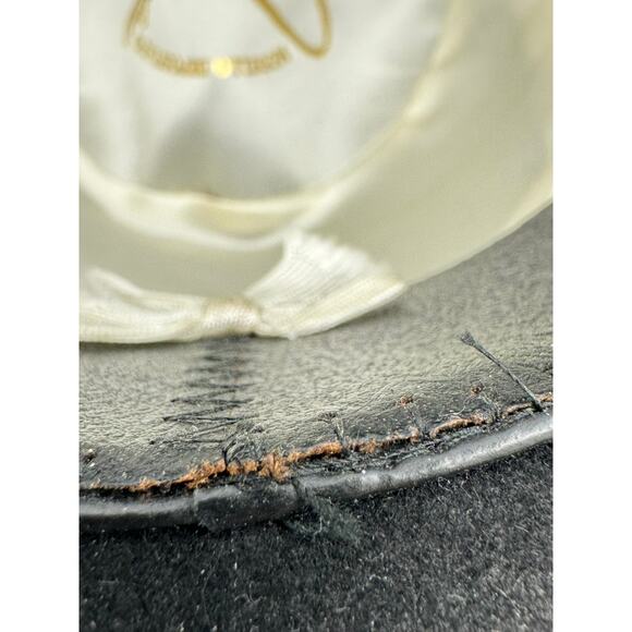 Borsalino Linea Augusta Italy Black Fur Felt Fedora Hat 57 7 1/8 Worth & Worth - Picture 14 of 16